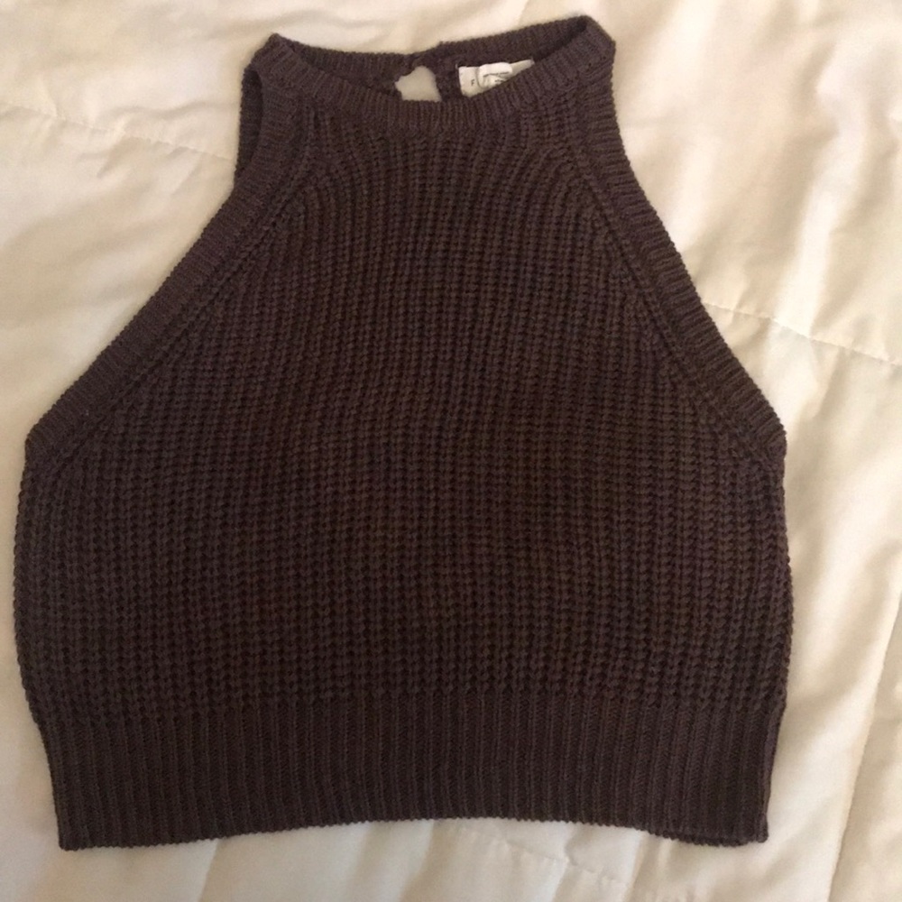 NWOT Brown Knitted Full Tilt Crop Top